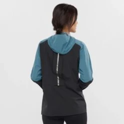 Veste SALOMON Bonatti Trail WP JKT Femme Black / Mallard Blue -Salomon veste salomon bonatti trail wp jkt femme black mallard blue 2