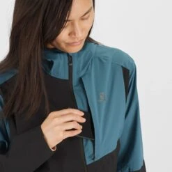 Veste SALOMON Bonatti Trail WP JKT Femme Black / Mallard Blue -Salomon veste salomon bonatti trail wp jkt femme black mallard blue 7