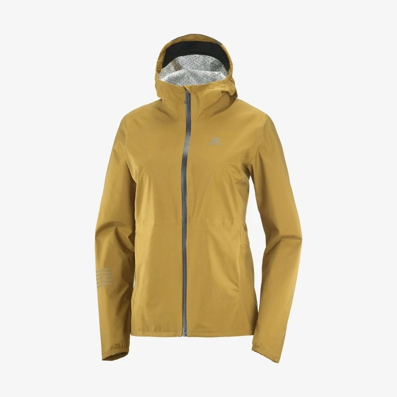 Veste SALOMON Bonatti Waterproof Jacket Femme Cumin / Ebony 4 Veste SALOMON Bonatti Waterproof Jacket Femme Cumin / Ebony – Image 2