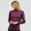 Veste SALOMON Discovery FZ W Femme Winetasting/heath -Salomon veste salomon discovery fz w femme winetastingheath