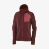 Veste SALOMON Essential Lightwarm Hoodie Femme Cabernet -Salomon veste salomon essential lightwarm hoodie femme cabernet