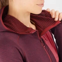 Veste SALOMON Essential Lightwarm Hoodie Femme Cabernet -Salomon veste salomon essential lightwarm hoodie femme cabernet 5