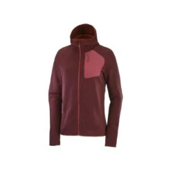 Veste SALOMON Essential Lightwarm Hoodie Femme Cabernet -Salomon veste salomon essential lightwarm hoodie femme cabernet 6