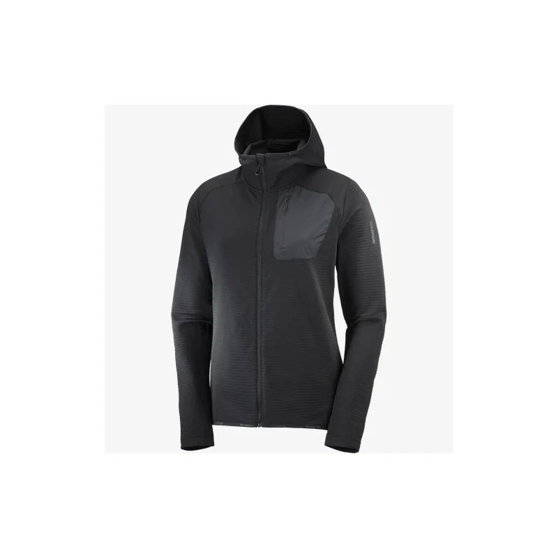 Veste SALOMON Essential Lightwarm Hoodie Femme Deep Black 8 Veste SALOMON Essential Lightwarm Hoodie Femme Deep Black – Image 6