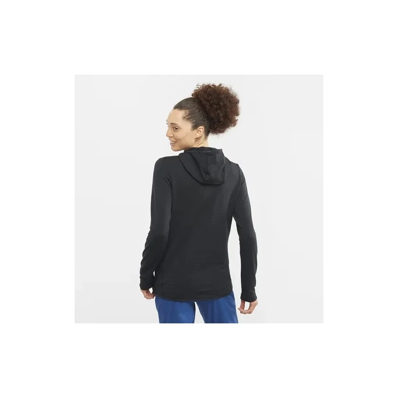 Veste SALOMON Essential Lightwarm Hoodie Femme Deep Black 3 Veste SALOMON Essential Lightwarm Hoodie Femme Deep Black