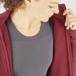 Veste SALOMON Essential Warm FZ Fleece Femme Pomegranate -Salomon veste salomon essential warm fz fleece femme pomegranate 3