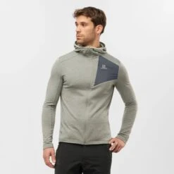 Veste SALOMON Outline FZ Hoodie Homme Wrought Iron