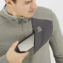 Veste SALOMON Outline FZ Hoodie Homme Wrought Iron -Salomon veste salomon outline fz hoodie homme wrought iron 3