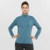 Veste SALOMON Outrack FZ Mid Femme Mallard Blue -Salomon veste salomon outrack fz mid femme mallard blue