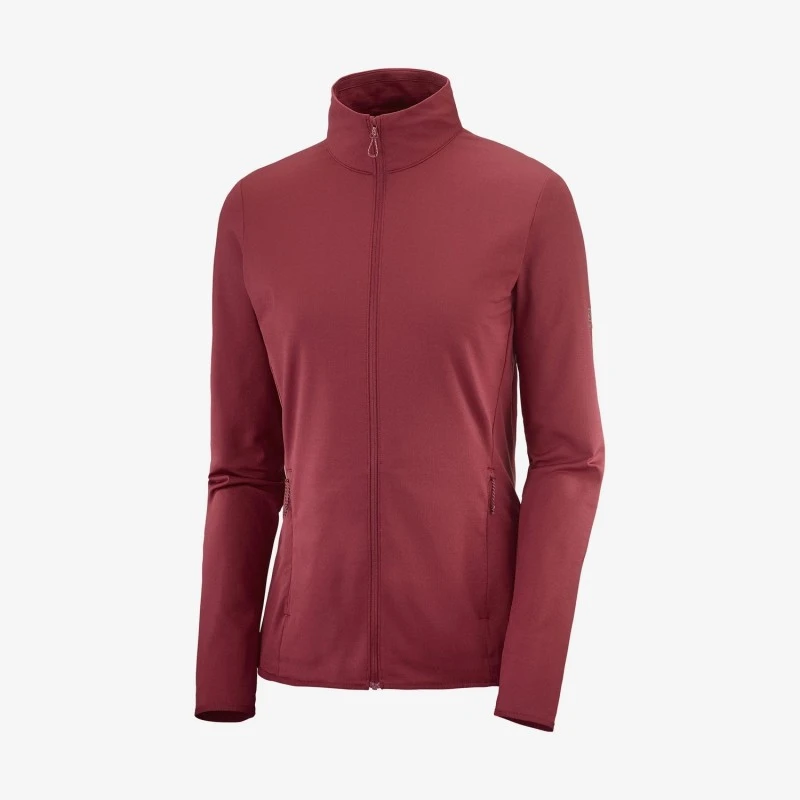 Veste SALOMON Outrack FZ Mid Femme Pomegranate 4 Veste SALOMON Outrack FZ Mid Femme Pomegranate – Image 2